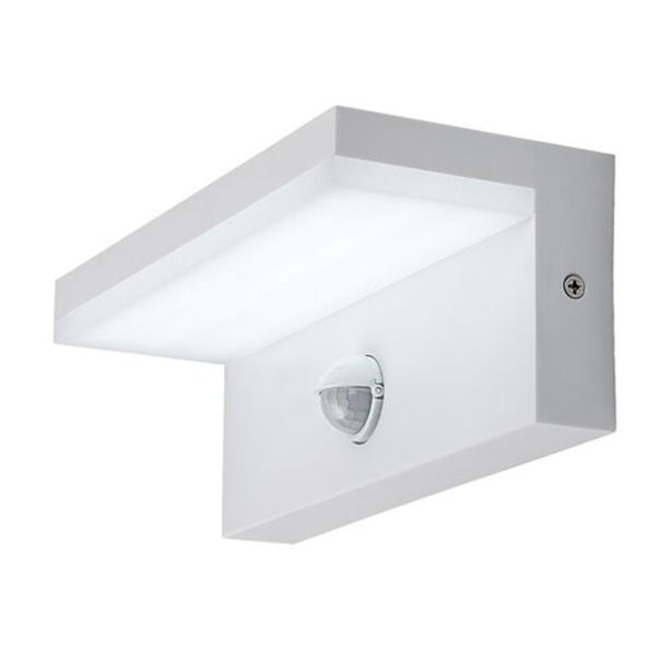 STENSKA VRTNA SVETILKA RABALUX ZARAGOZA LED S SENZORJEM 9W BELA IP54