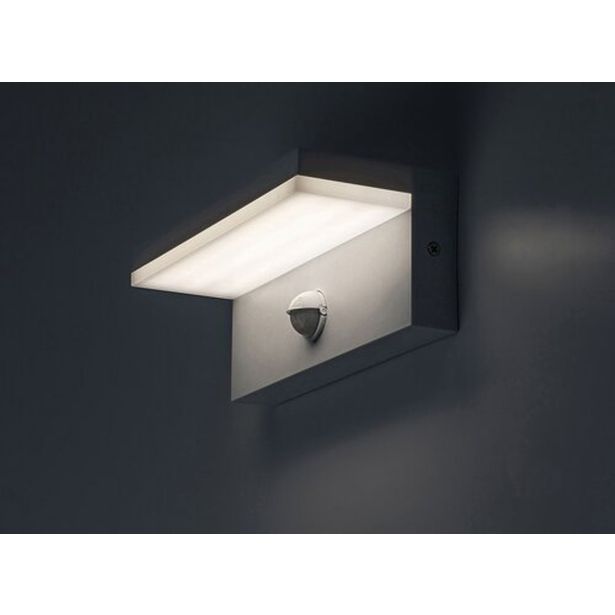 STENSKA VRTNA SVETILKA RABALUX ZARAGOZA LED S SENZORJEM 9W BELA IP54