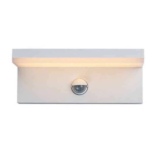 STENSKA VRTNA SVETILKA RABALUX ZARAGOZA LED S SENZORJEM 9W BELA IP54