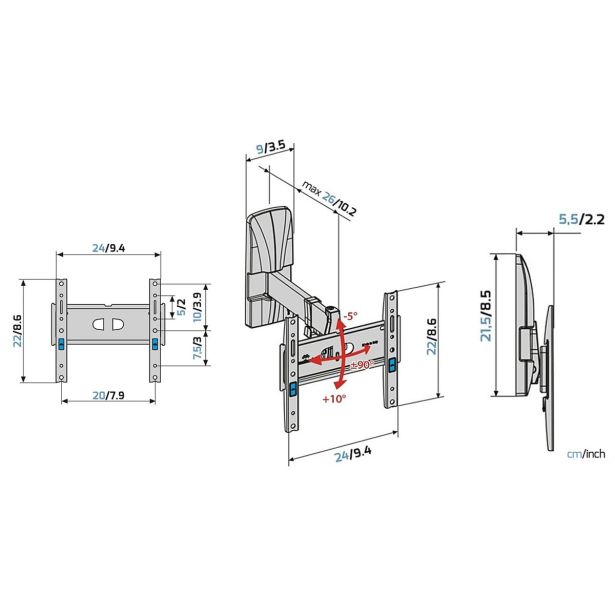 STENSKI NOSILEC ZA TV MELICONI SLIMSTYLE PLUS 200SR CG