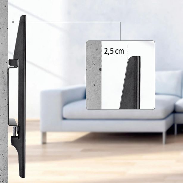 STENSKI NOSILEC ZA TV, TRDEN, 117 CM (46") DO 25 KG, RAZMIK MED STENO 2,5 CM