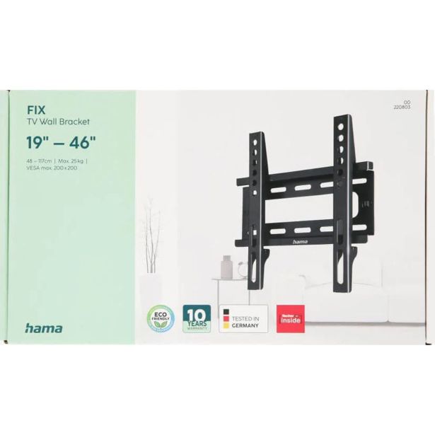 STENSKI NOSILEC ZA TV, TRDEN, 117 CM (46") DO 25 KG, RAZMIK MED STENO 2,5 CM