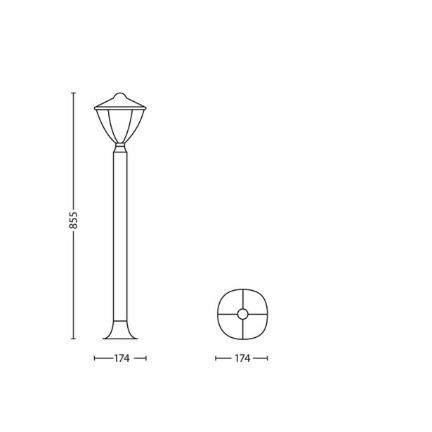 STOJEČA VRTNA SVETILKA PHILIPS ROBIN 1X4.5W LED 15473/30/16 ČRNA
