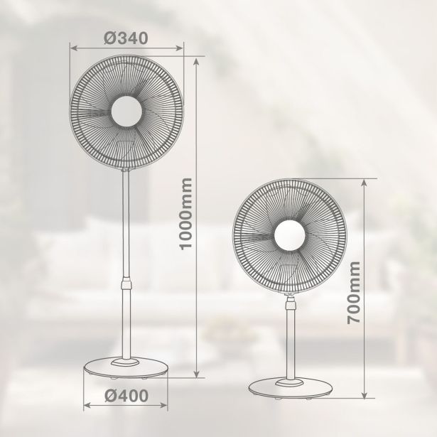 STOJEČI VENTILATOR GSC PUNCHA 34CM 35W