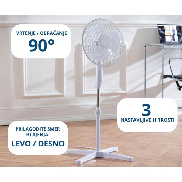 STOJEČI VENTILATOR PLATINET PSF1616 16" (41CM) BELO-SIV