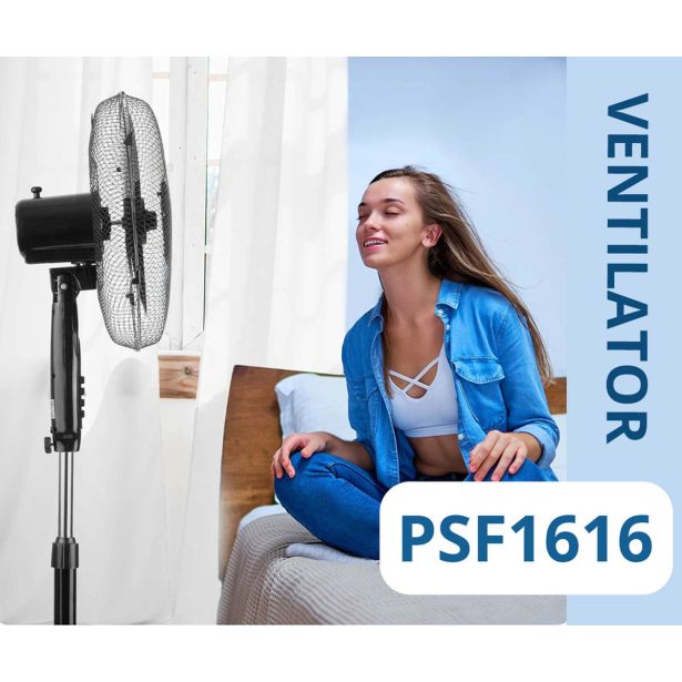 STOJEČI VENTILATOR PLATINET PSF1616 16" (41CM) ČRN