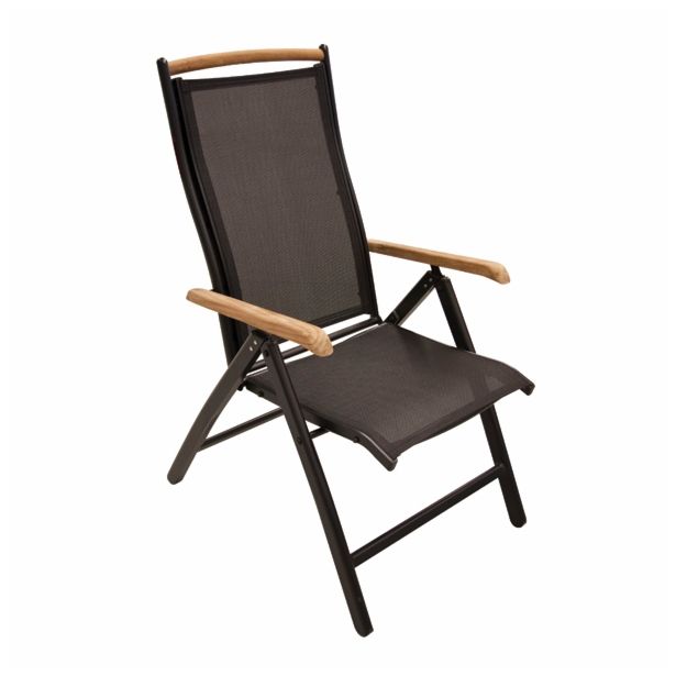 STOL IZ TEKSTILENA BIVA VERONA ZLOŽLJIV, ČRN