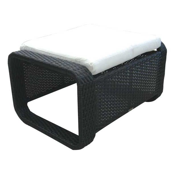 STOL IZ UMETNEGA RATANA BIVA VANCOUVER TABURE Z BELO BLAZINO