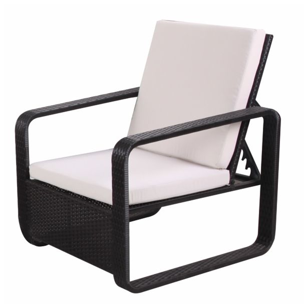 STOL IZ UMETNEGA RATANA BIVA VANCOUVER Z BELO BLAZINO