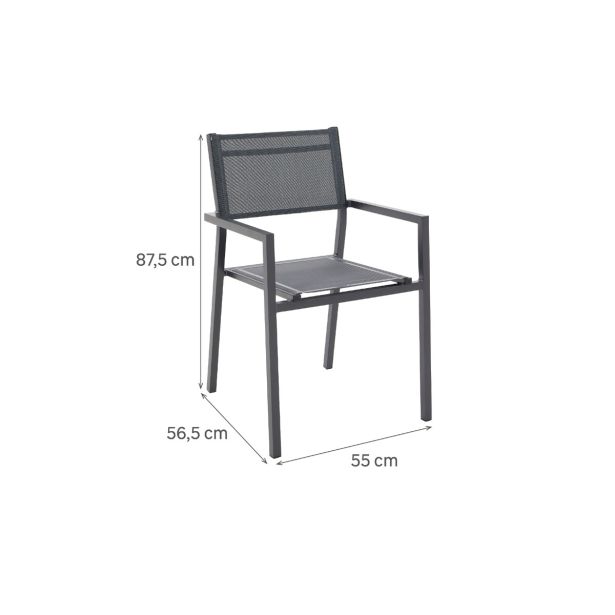 STOL ORION ALPHA II ALU TEKSTIL 2X1 TEMNO SIV