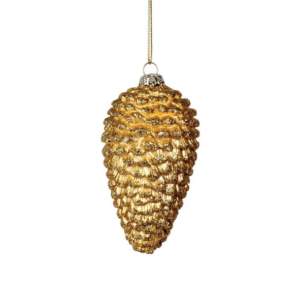 OKRASEK ZA JELKO GLOSSTYLE STORŽI 9 CM ZLATI 3 KOSI