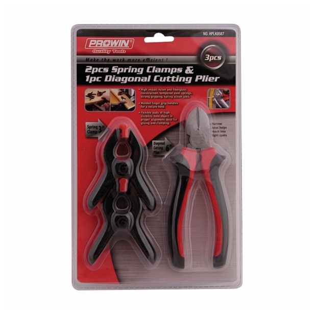 STRANSKE ŠČIPALNE KLEŠČE PROWIN 150 MM + 2X SPONA 50 MM