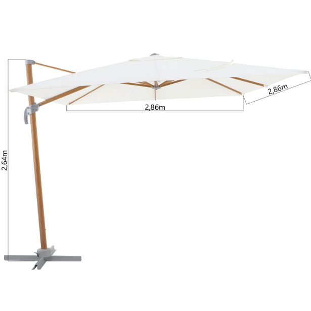 SENČNIK NATERIAL STRAN. AGORA 290X290 BEL ALU, JEKLO 250G