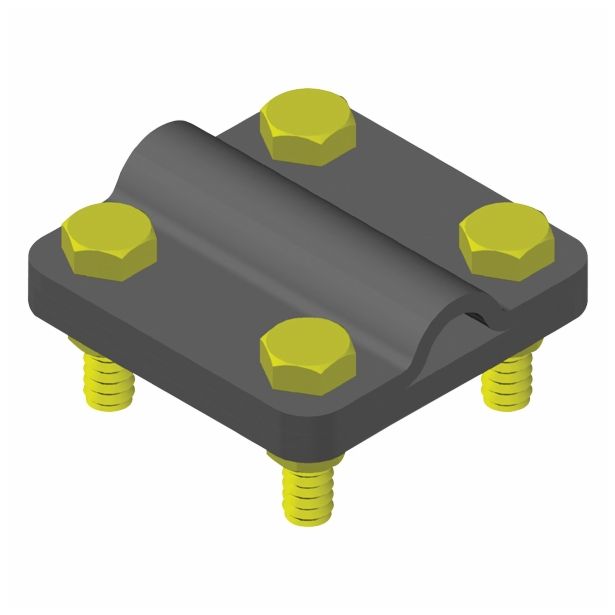 STRELOVODNI PRIBOR HERMI SPONKA KRIŽNA KON03 48X48 M6 RF VIJ. FI 8-10MM RF-V