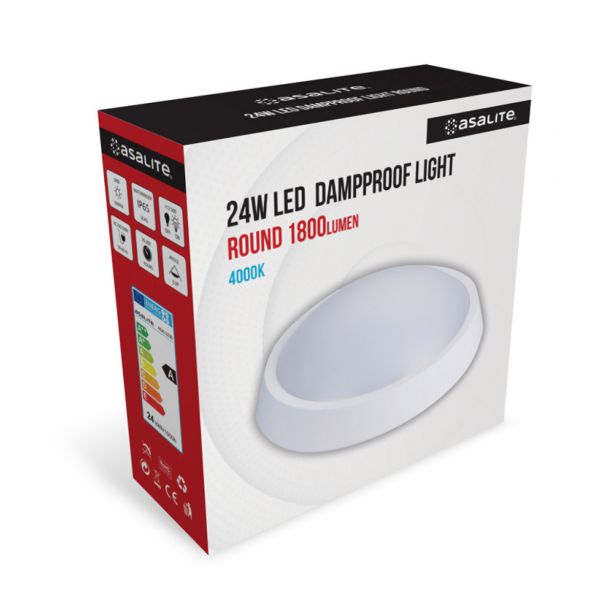 STROPNA LED LUČ, 24W, IP65, 4000K, 1800LM