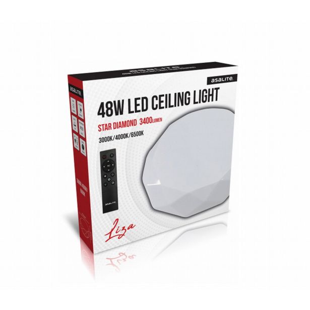 STROPNA LED LUČ, DIAMANT, 48W OPAL + DALJINSKI UPRAVLJALEC