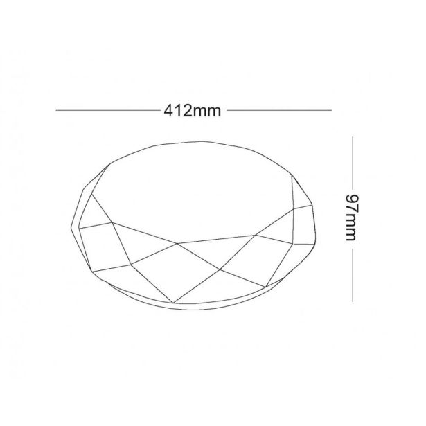 STROPNA LED LUČ, DIAMANT, 48W OPAL + DALJINSKI UPRAVLJALEC