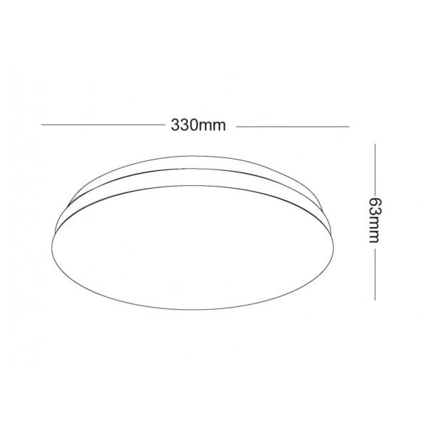 STROPNA LED LUČ, OKROGLA, 18W OPAL, 3000K, 1350LM