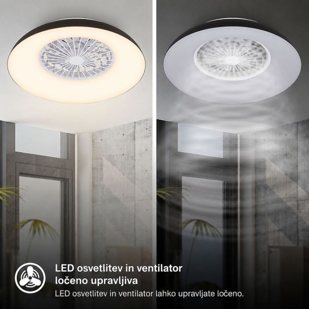 STROPNI VENTILATOR BRILONER AXEL LED 18W, ČRN