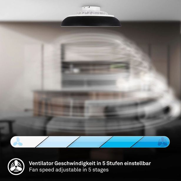 STROPNI VENTILATOR BRILONER AXEL LED 18W, ČRN