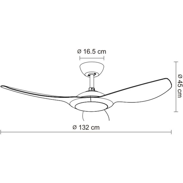 STROPNI VENTILATOR FEROTEHNA HANNAH LED D1320 24W BEL Z DALJINCEM
