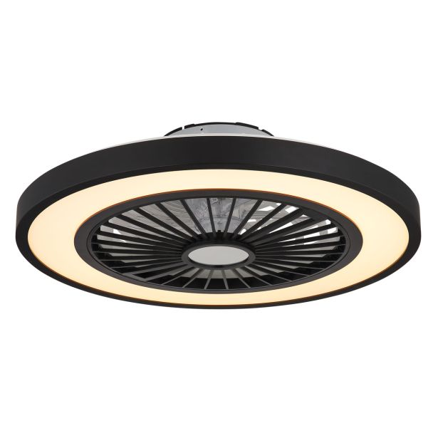 STROPNI VENTILATOR GLOBO BLIZZAK KOVINSKI ČRN MAT LED 54CM