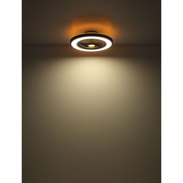 STROPNI VENTILATOR GLOBO BLIZZAK KOVINSKI ČRN MAT LED 54CM