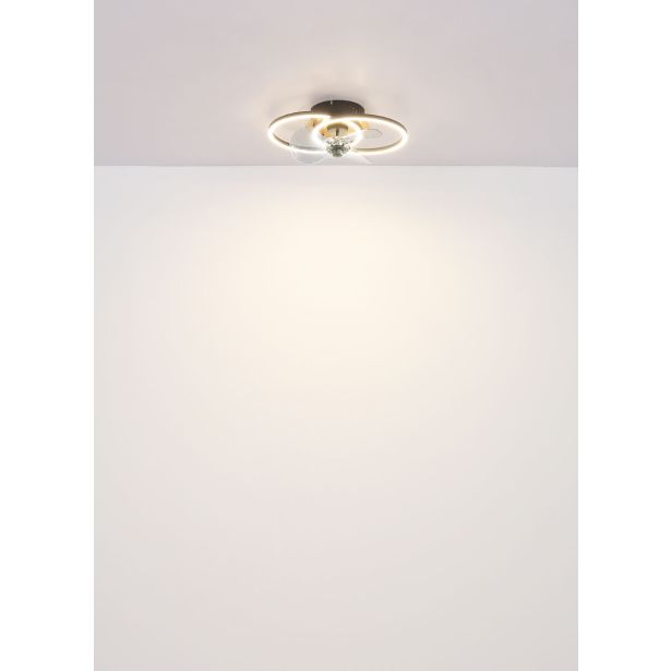 STROPNI VENTILATOR GLOBO KAREN KOVINSKI ČRN MAT LED 42CM