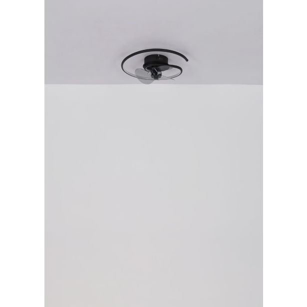 STROPNI VENTILATOR GLOBO KOREN KOVINSKI ČRN MAT LED 45CM