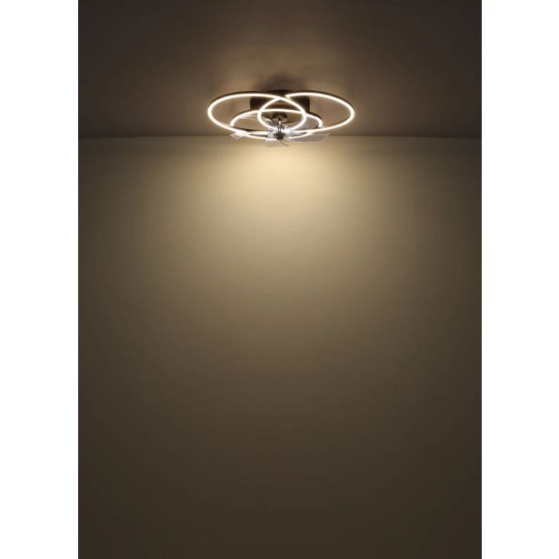STROPNI VENTILATOR GLOBO KOVINSKI ČRNO MAT LED