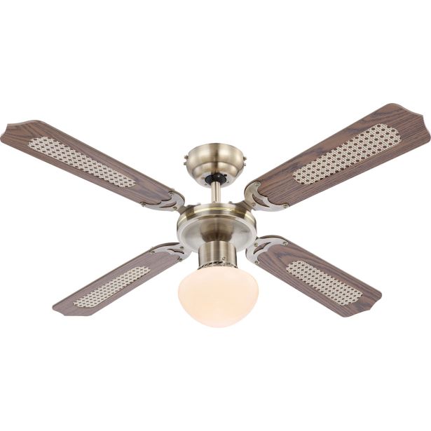 STROPNI VENTILATOR GLOBO KOVINSKI RJAV 1XE27