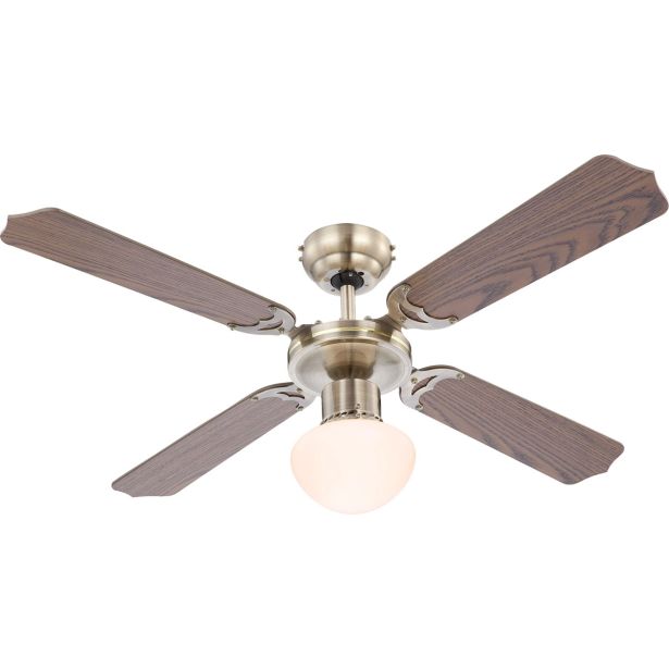 STROPNI VENTILATOR GLOBO KOVINSKI RJAV 1XE27