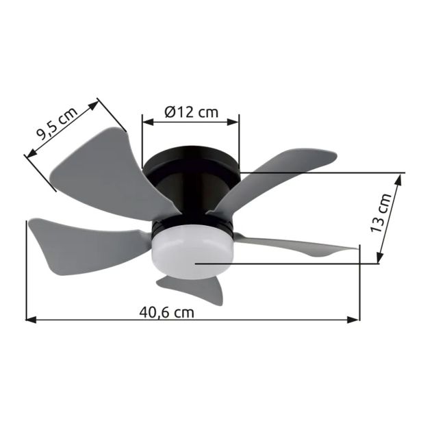 STROPNI VENTILATOR GLOBO KOVINSKI SIV MAT LED