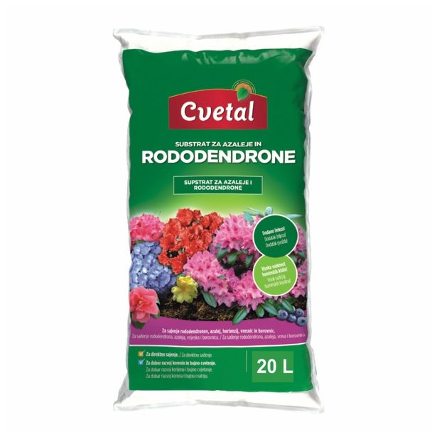 SUBSTRAT ZA OKR. RASTLINE CVETAL ZEMLJA ZA AZALEJE, RODODENDRONE 20 L