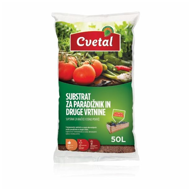 SUBSTRAT CVETAL ZEMLJA ZA PARADIŽNIK IN DRUGE VRTNINE 50L