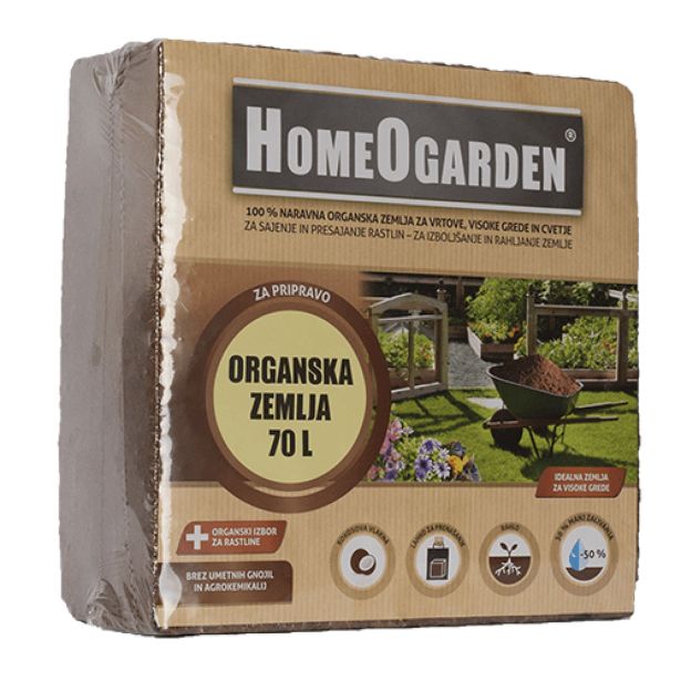 SUBSTRAT ZA PRIDELAVO HOMEOGARDEN ORGANSKA ZEMLJA 5KG ZA PRIPRAVO 70L