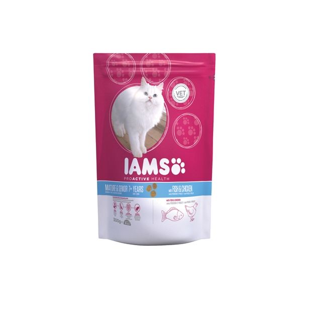 SUHA HRANA ZA MAČKA IAMS BRIKETI, STAREJŠE MAČKE OCEANSKA RIBA, 300G