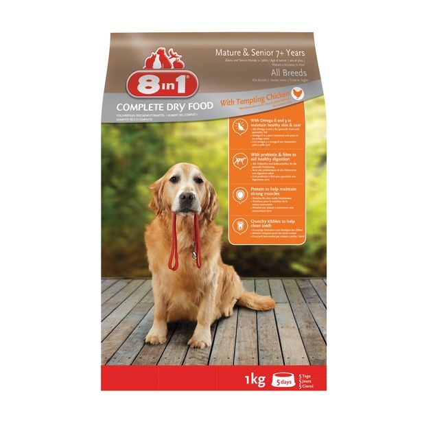 SUHA HRANA ZA PSA 8 IN 1 BRIKETI 8IN1 ZA STAREJŠE PSE, 1 KG