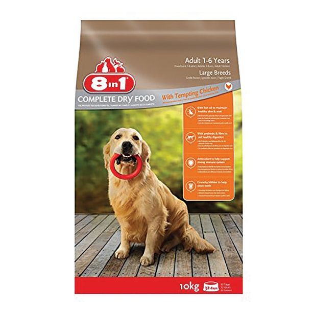 SUHA HRANA ZA PSA 8 IN 1 BRIKETI 8IN1 ZA VELIKE ODRASLE PSE, 10 KG