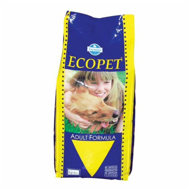 SUHA HRANA ZA PSA ECOPET BRIKETI PIŠČANEC ADULT 15 KG