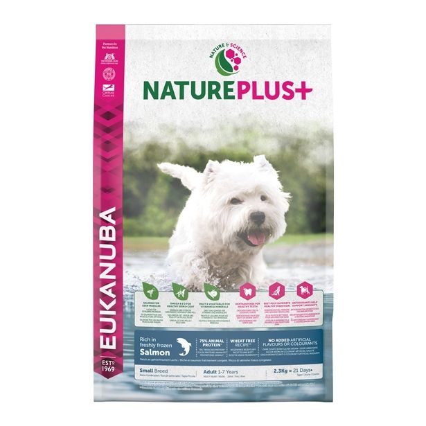 SUHA HRANA ZA PSA EUKANUBA BRIKETI NP ODRASLI PSI MAJHNI- LOSOS 2.3 KG