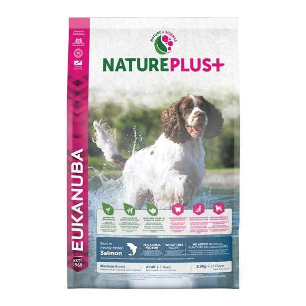 SUHA HRANA ZA PSA EUKANUBA BRIKETI NP ODRASLI PSI SREDNJI - LOSOS 2.3 KG