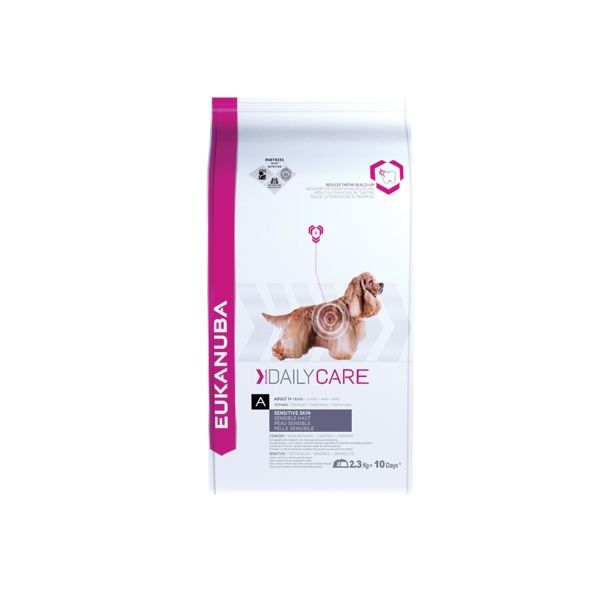 SUHA HRANA ZA PSA EUKANUBA BRIKETI OBČUTLJIVA KOŽA ODRASLI PSI, 2.3KG