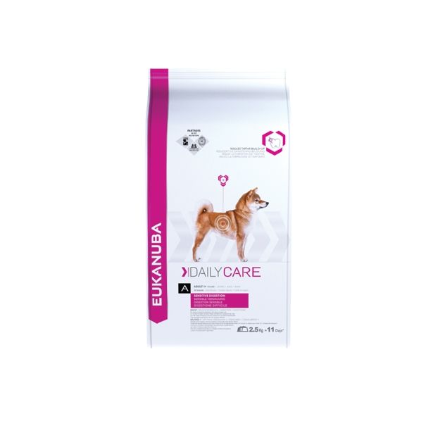 SUHA HRANA ZA PSA EUKANUBA BRIKETI OBČUTLJIVA PREBAVA, ODRASLI, 2.5KG