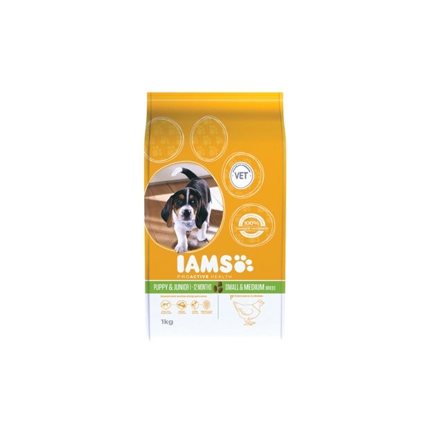 SUHA HRANA ZA PSA IAMS BRIKETI SREDNJE PASME MLADI PSI, 1KG