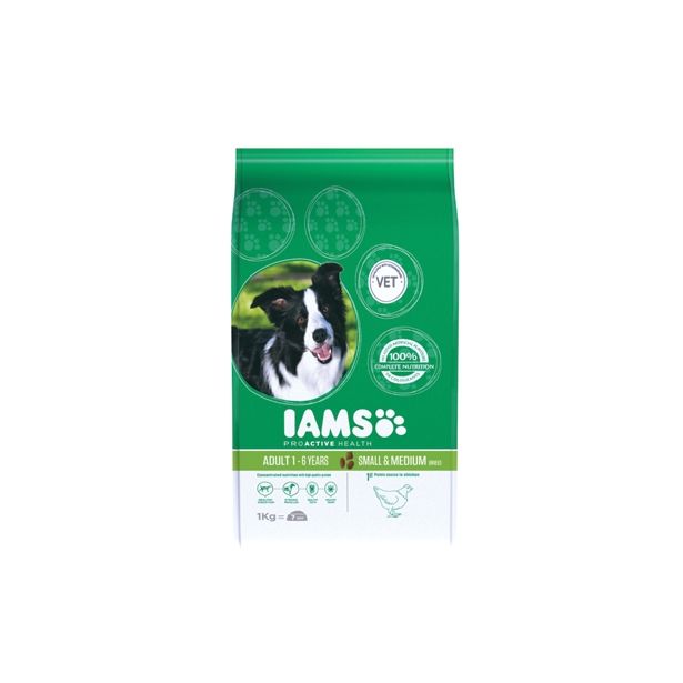 SUHA HRANA ZA PSA IAMS BRIKETI SREDNJE PASME ODRASLI PSI, 1KG