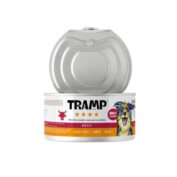 MOKRA HRANA ZA PSE TRAMP 4* DOG PATE BEEFPAŠTETA ZA ODRASLE PSE Z GOVEDINO, 16 X 185 G