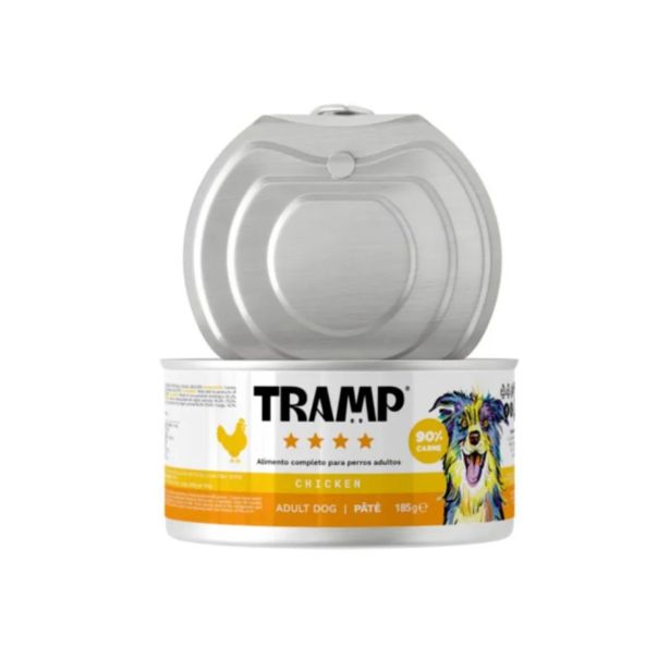 MOKRA HRANA ZA PSE TRAMP 4* DOG PATE CHICKEN PAŠTETA ZA ODRASLE PSE S PIŠČANCEM, 16 X 185 G