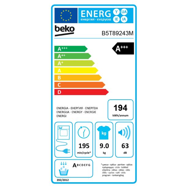 SUŠILNI STROJ BEKO B5T89243M TOPLOTNA ČRPALKA