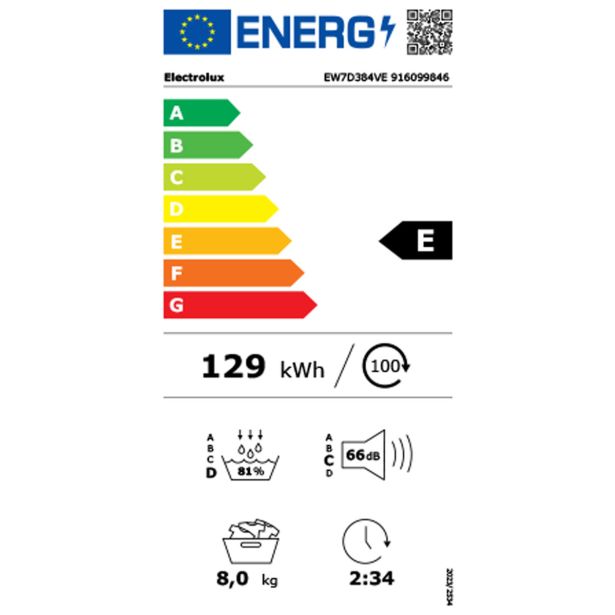 SUŠILNI STROJ ELECTROLUX EW7D384VE